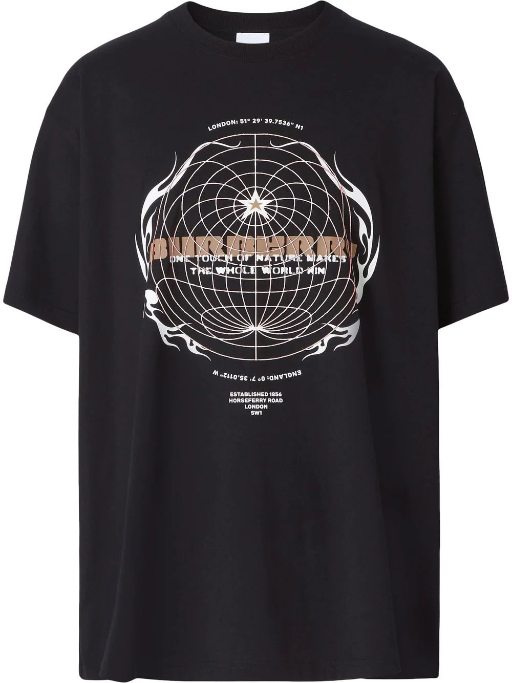 Burberry Black Graphic-Print Cotton T-shirt