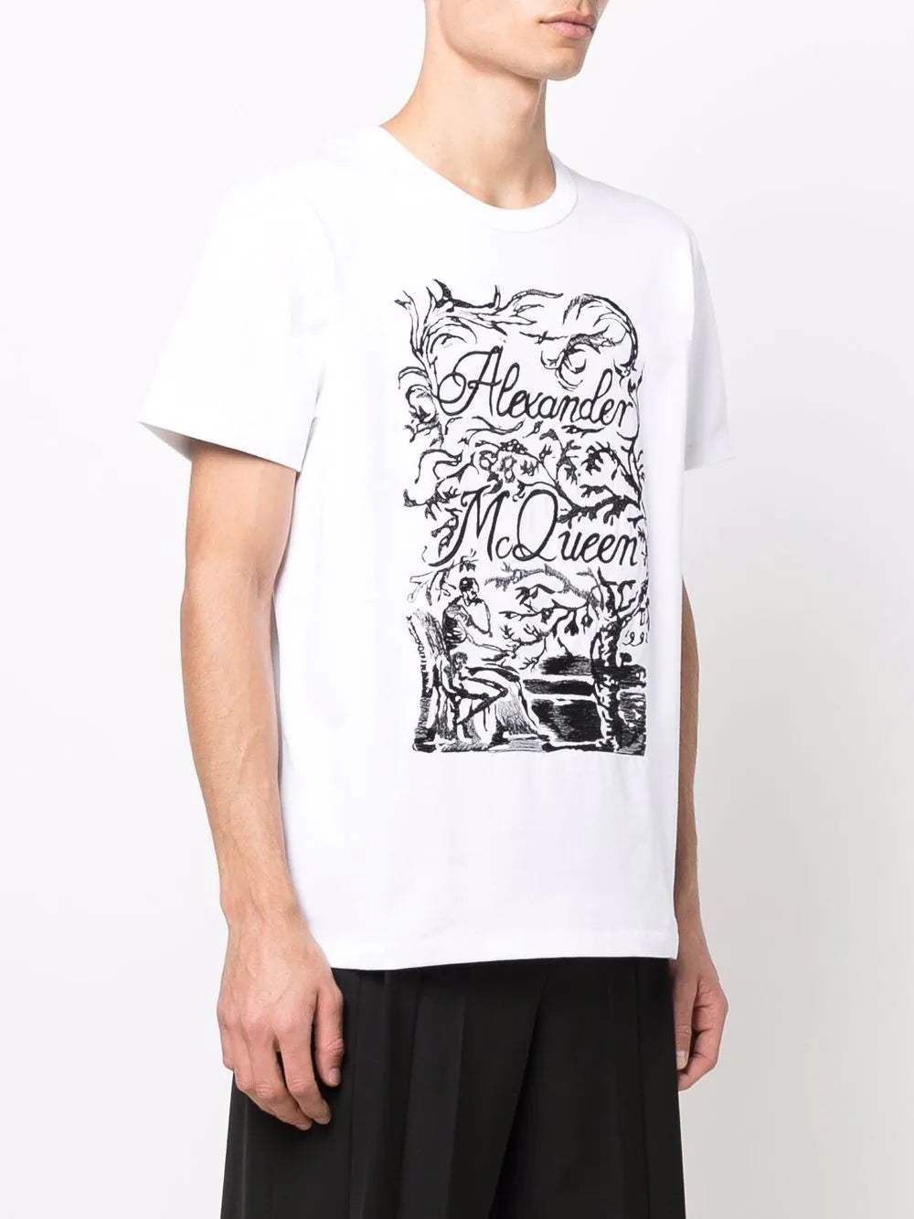 Alexander McQueen White Logo-Print T-Shirt