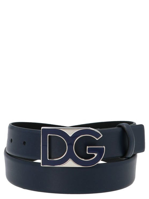 Dolce & Gabbana Blue Silver Buckle Belt