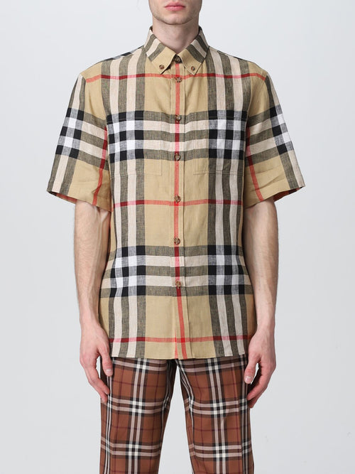 Burberry Oversize Tartan Linen Polo Shirt
