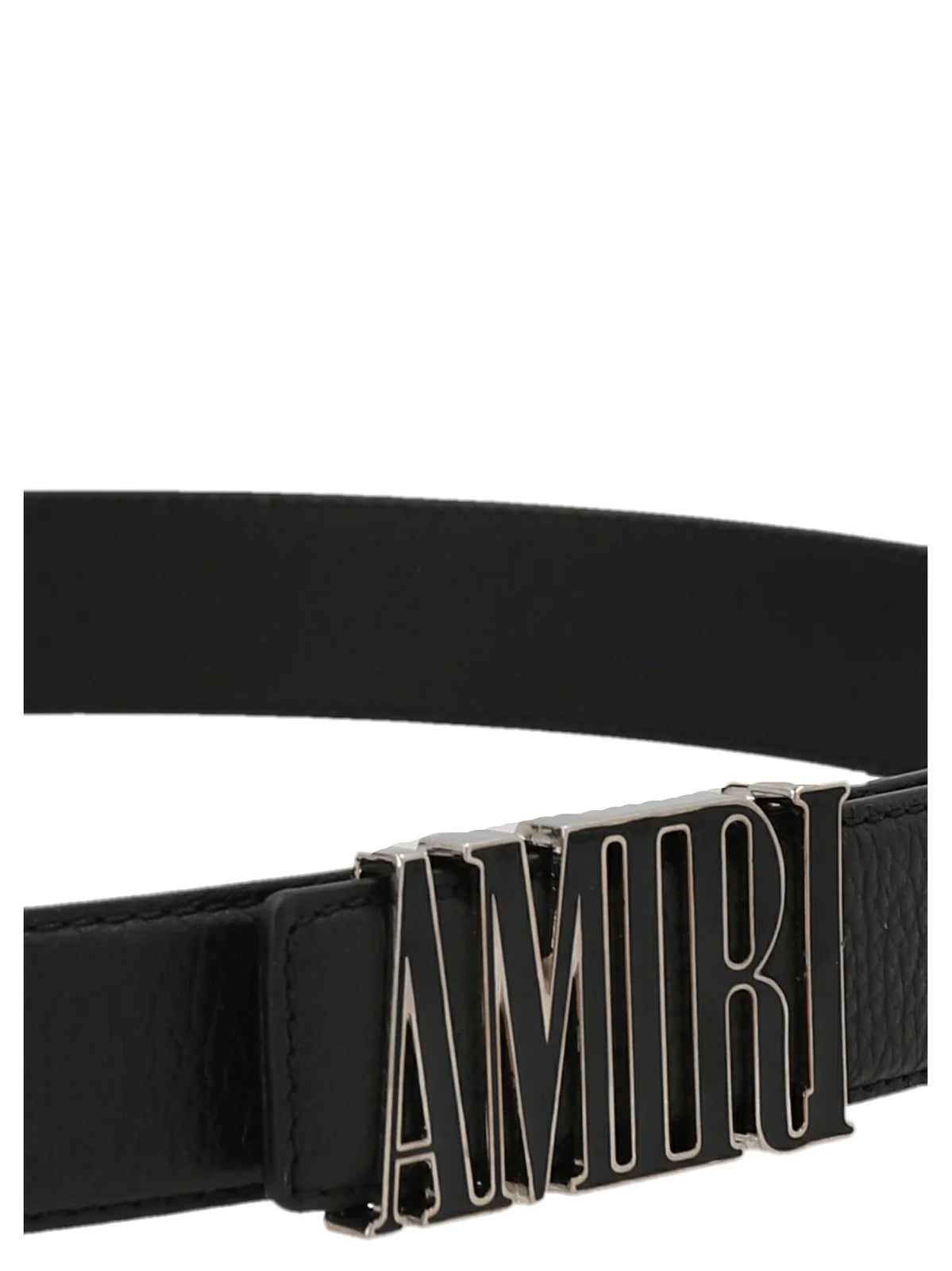 Logo Leather Belt in White - Amiri
