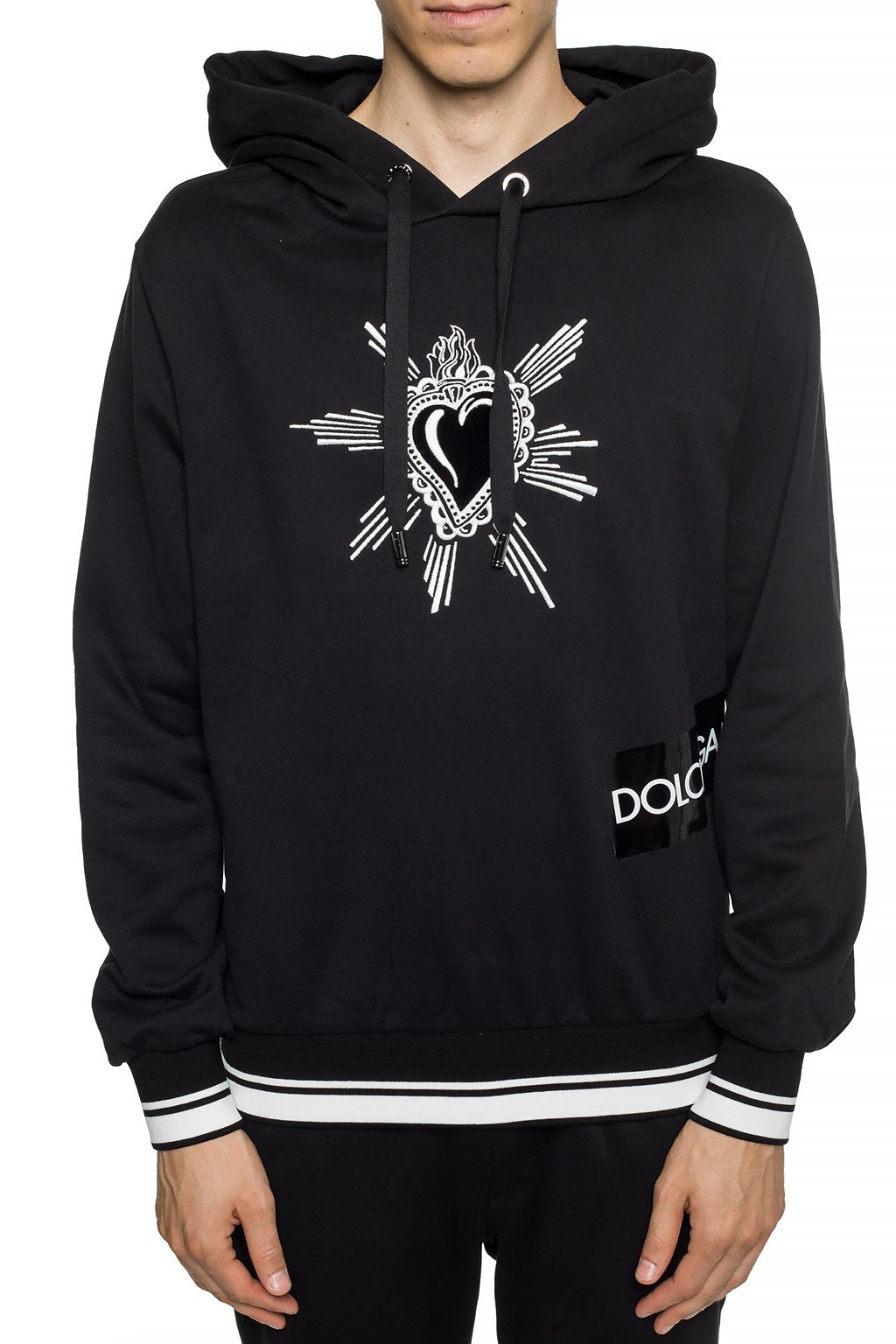 Dolce & Gabbana Black Embroidered Hoodie
