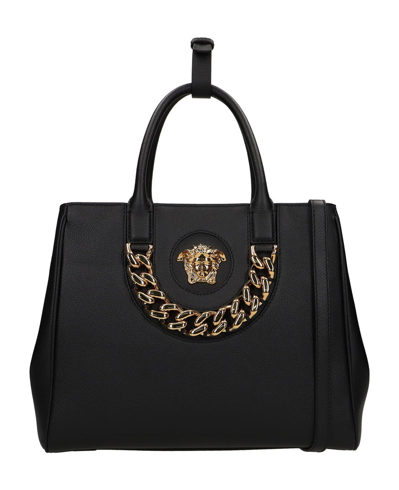 Versace La Madusa White & Black Large Tote Bag