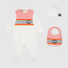 Gucci Kids Pink Baby Interlocking G stripe cotton gift set