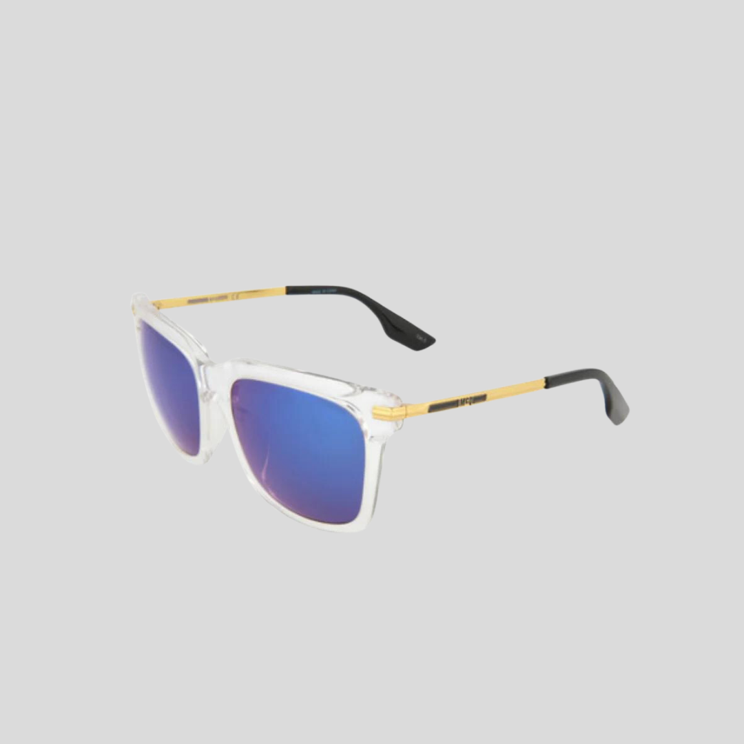 Alexander McQueen Blue Crystal Square Sunglasses