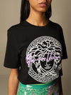 Versace cotton T-shirt with signature and Medusa head