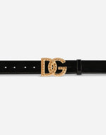 Dolce & Gabbana Polished Calfskin belt with DG logo