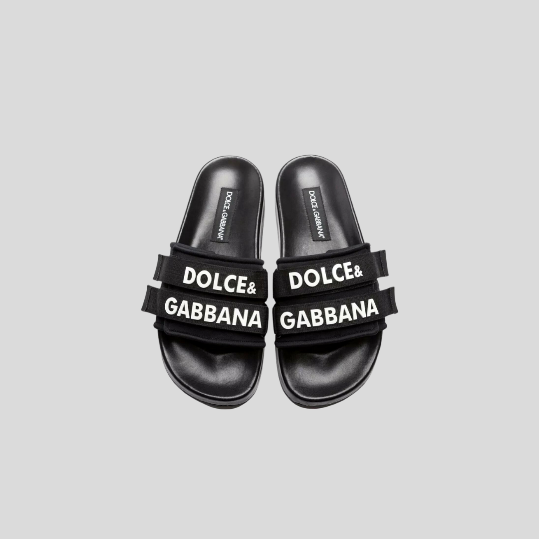 Dolce & Gabbana Black Saint Barth Slides