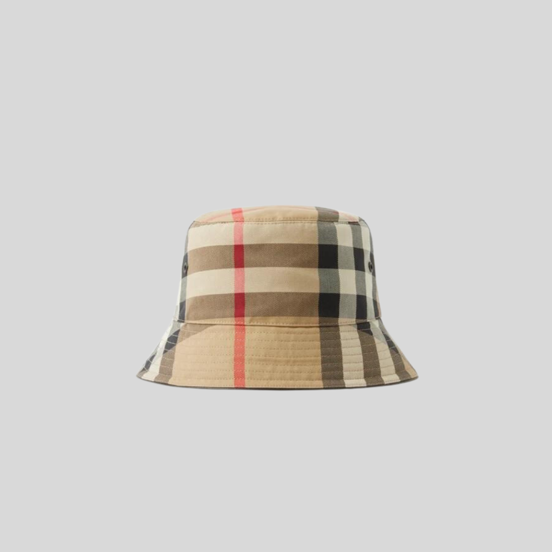 Burberry Beige Exaggerated Check Cotton Bucket Hat M