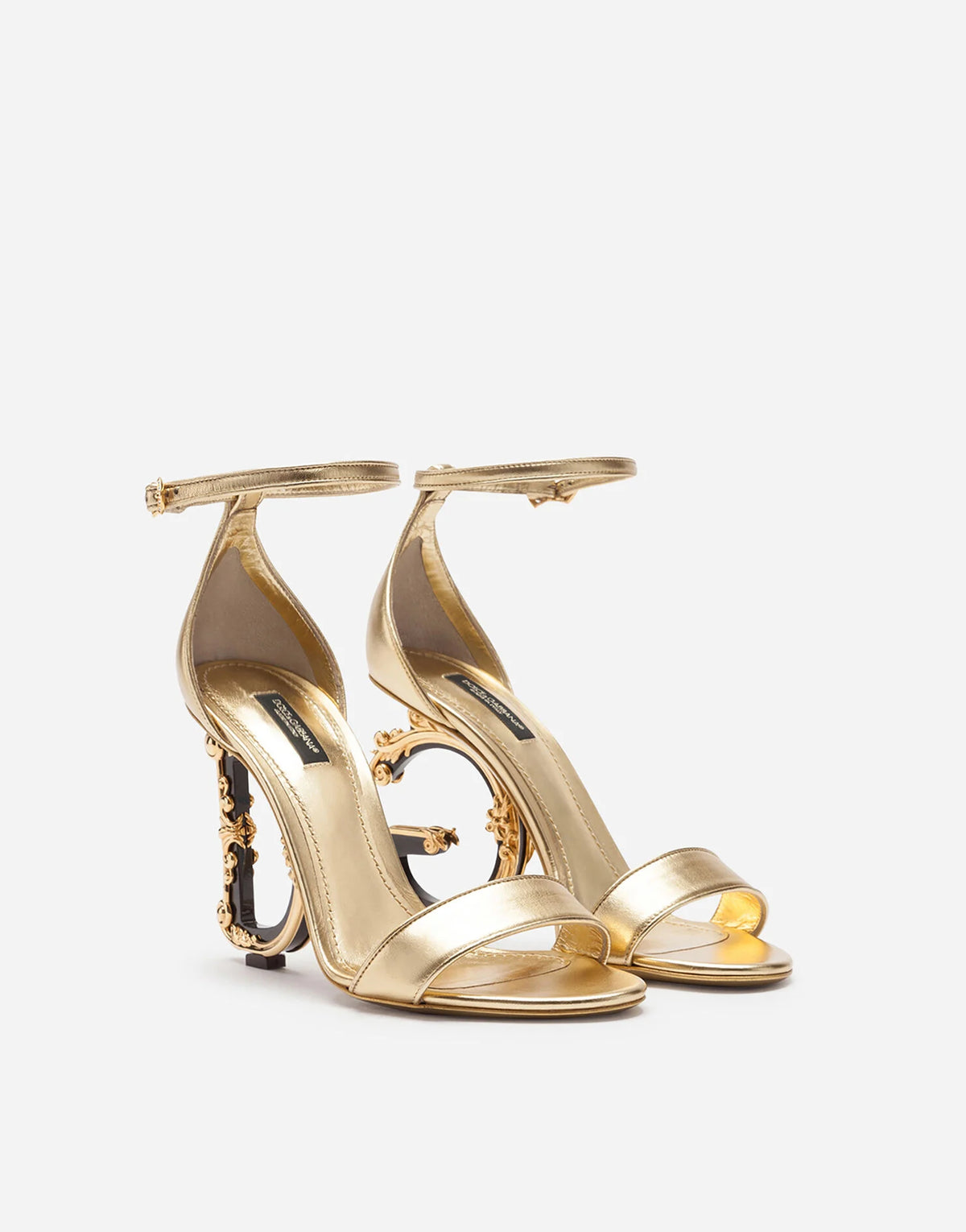 Dolce & Gabbana Gold Baroque Mordore Sandals