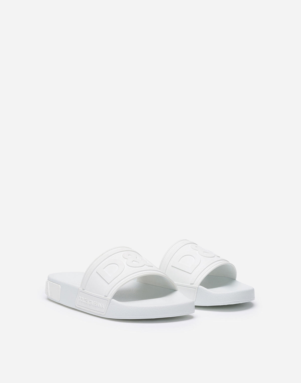 Dolce & Gabbana White Rubber Beachwear Slides