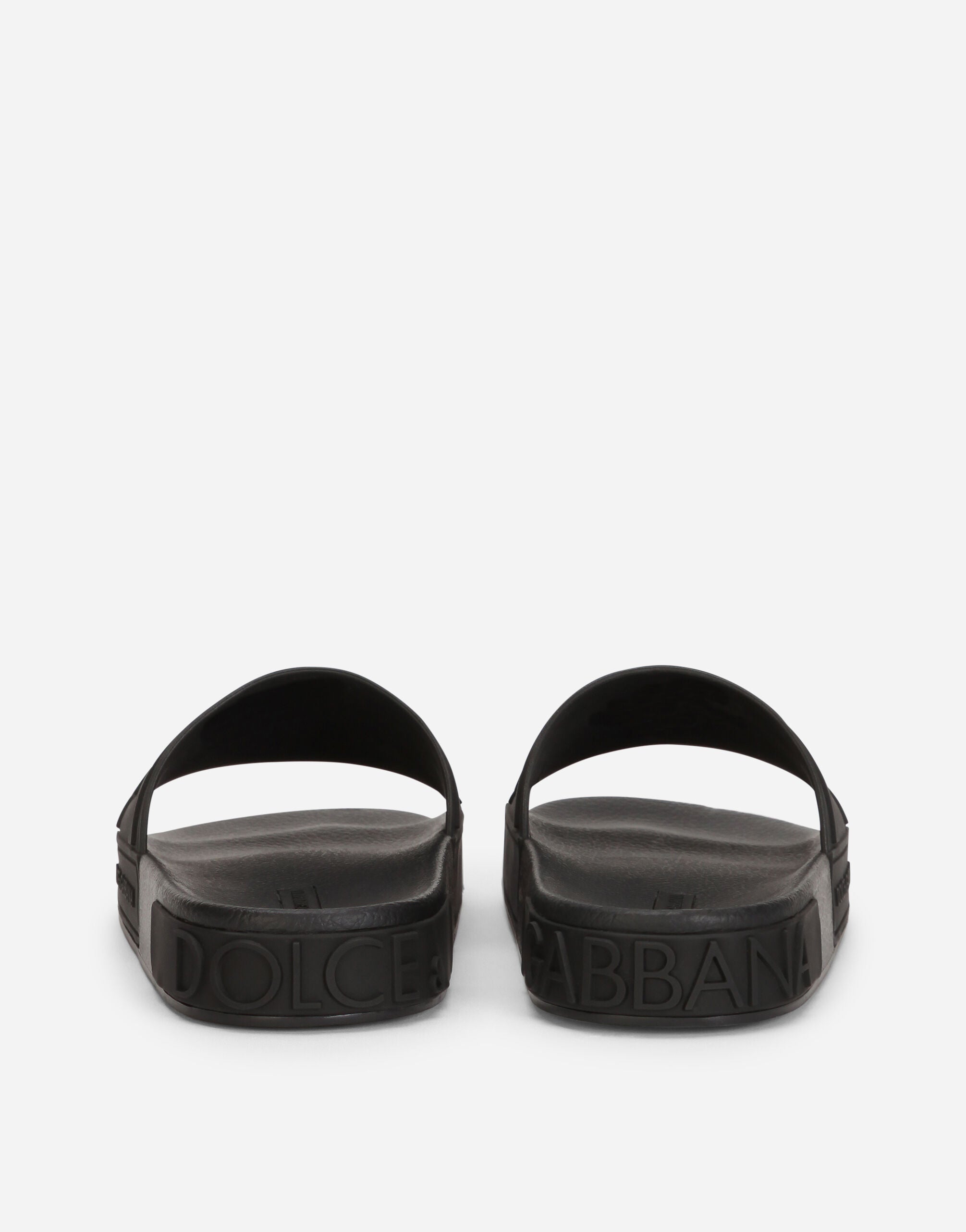 Dolce & Gabbana Black Rubber Beachwear Slides – ICETIME LUXE