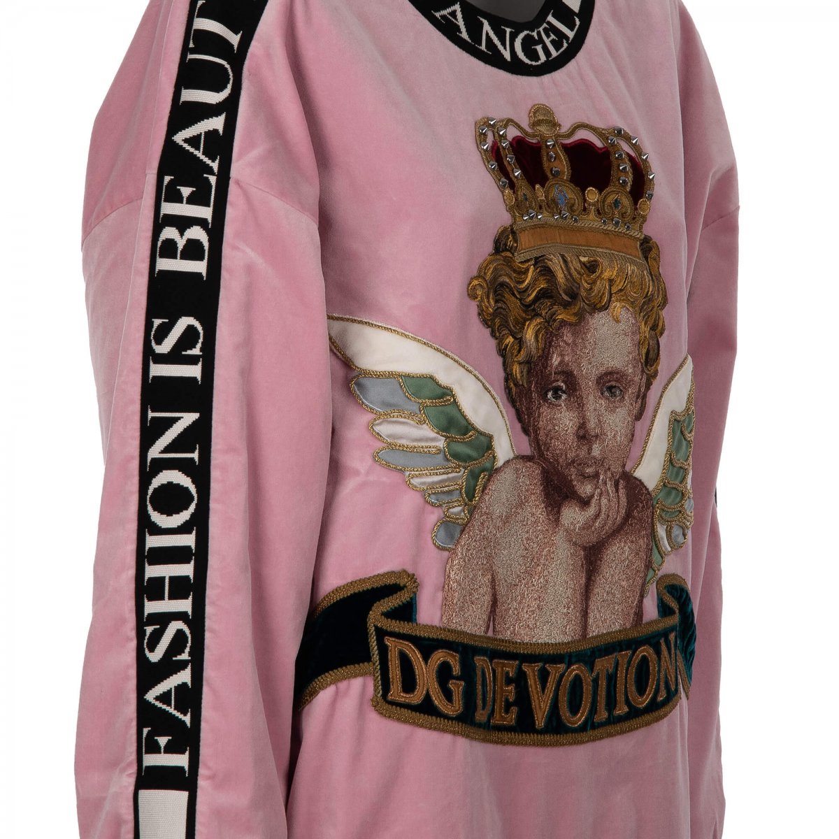 Dolce & Gabbana Pink Angel Crown Embroidery Sweater