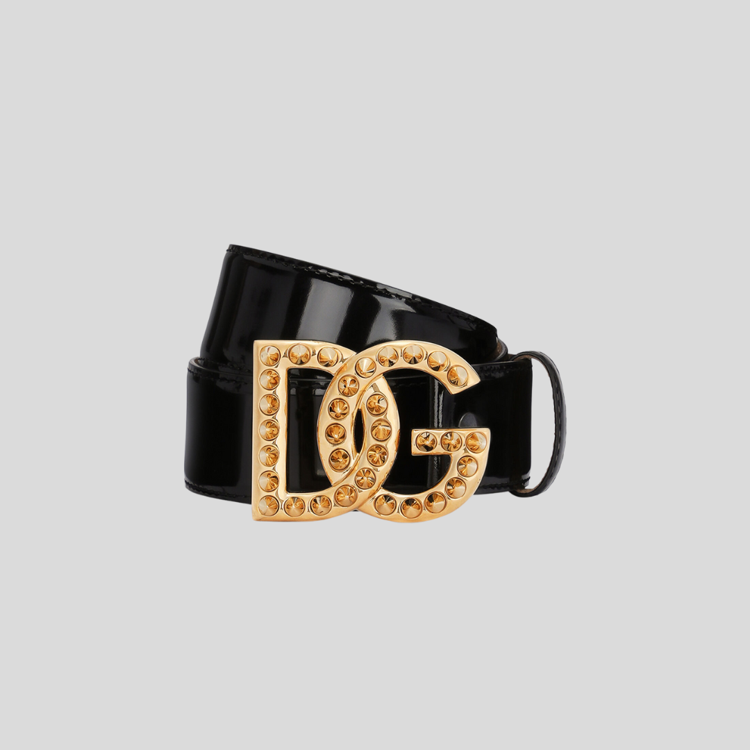 Dolce & Gabbana Black Polished Calfskin Belt