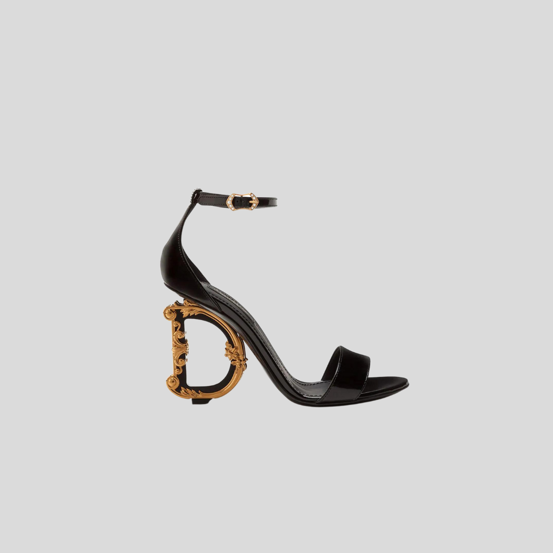 Dolce & Gabbana Black Baroque Heels Sandals