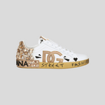 Dolce & Gabbana Calfskin Nappa Portofino sneakers with DG logo and embroidery