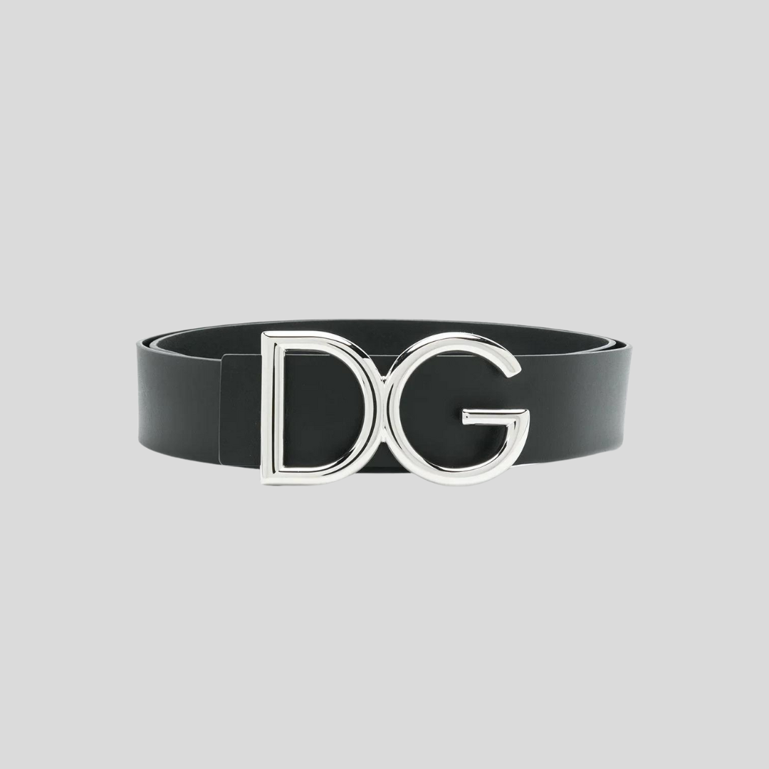 Dolce & Gabbana Black DG Logo Buckle Belt