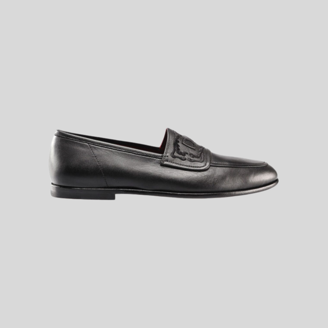 Dolce & Gabbana Black Polished Leather Loafers