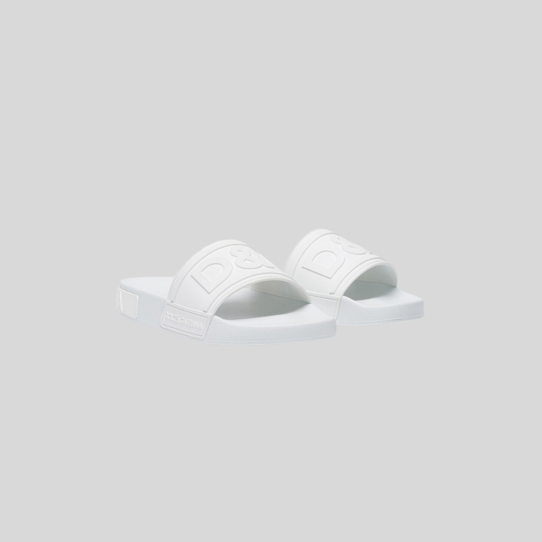 Dolce & Gabbana White Rubber Beachwear Slides