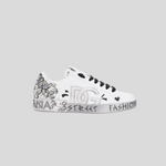Dolce & Gabbana Calfskin Nappa Portofino sneakers with DG logo and embroidery