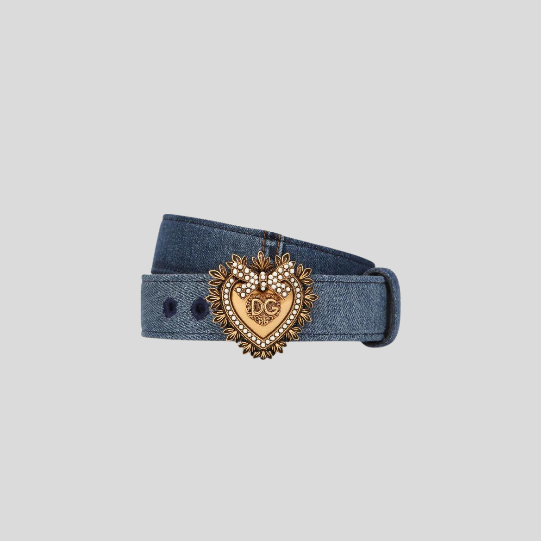 Dolce & Gabbana Blue Denim Patchwork Belt