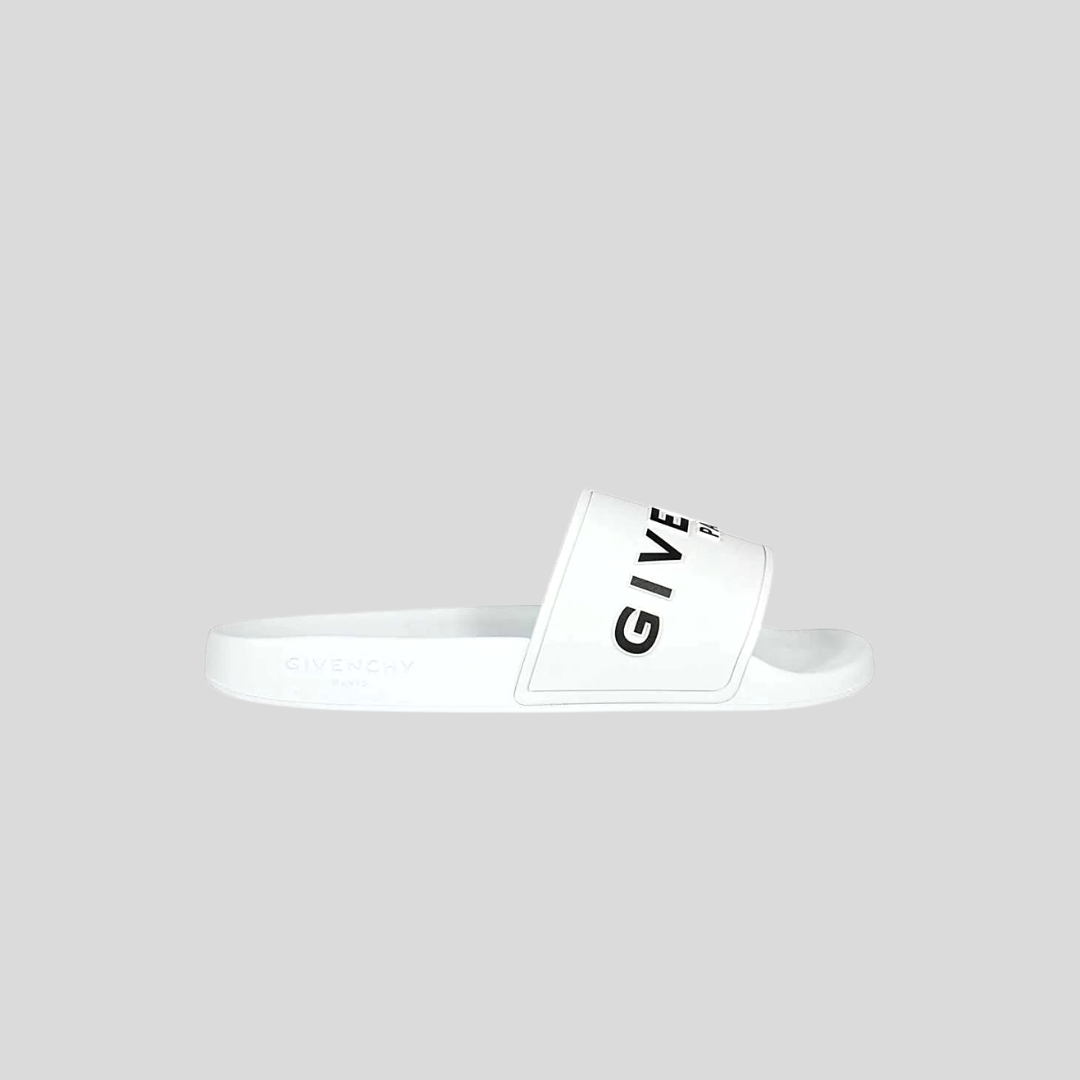 Givenchy White Rubber Slides