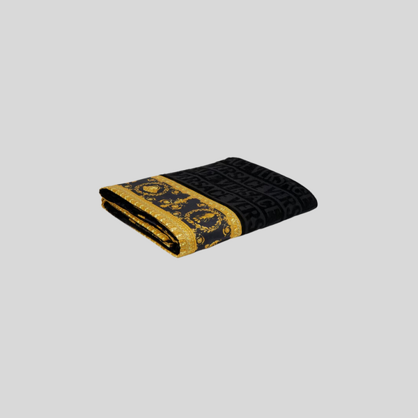 Versace Black Baroque Beach Towel – ICETIME LUXE