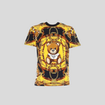 Moschino Teddy logo print T-shirt in black and yellow