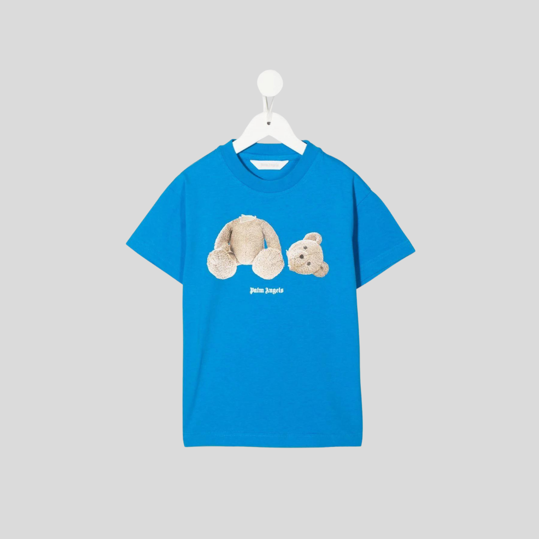 Blue t-shirt with teddy bear Palm Angels