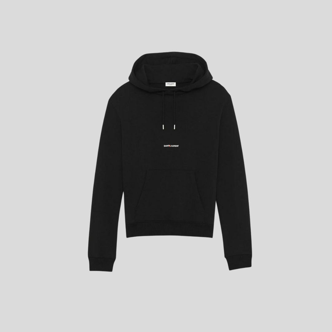 Yves Saint Laurent Black Logo Hoodie Sweatshirt – ICETIME LUXE Yves Saint Laurent Black Logo Hoodie Sweatshirt – ICETIME LUXE