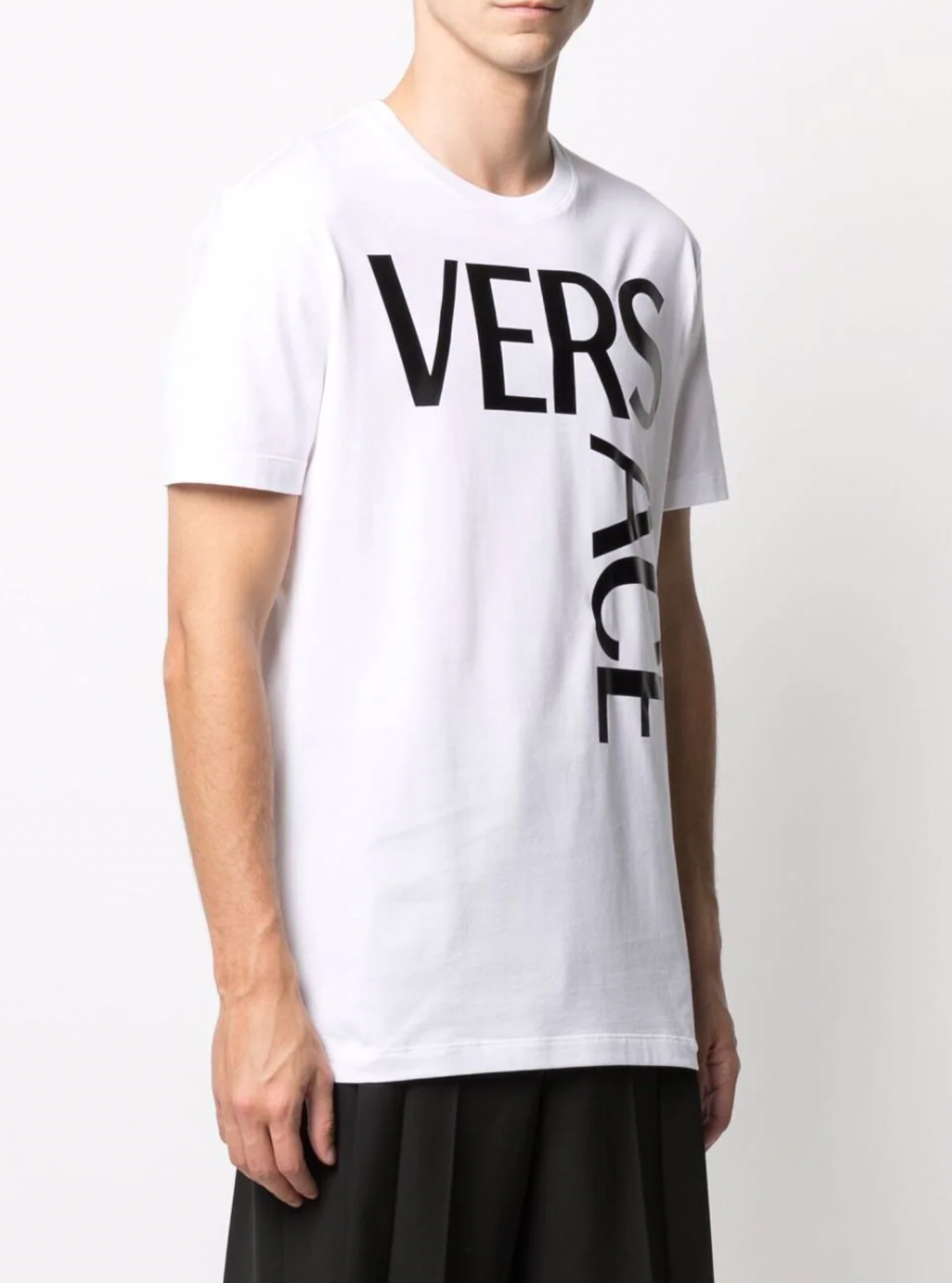 Versace White Logo Print T-Shirt
