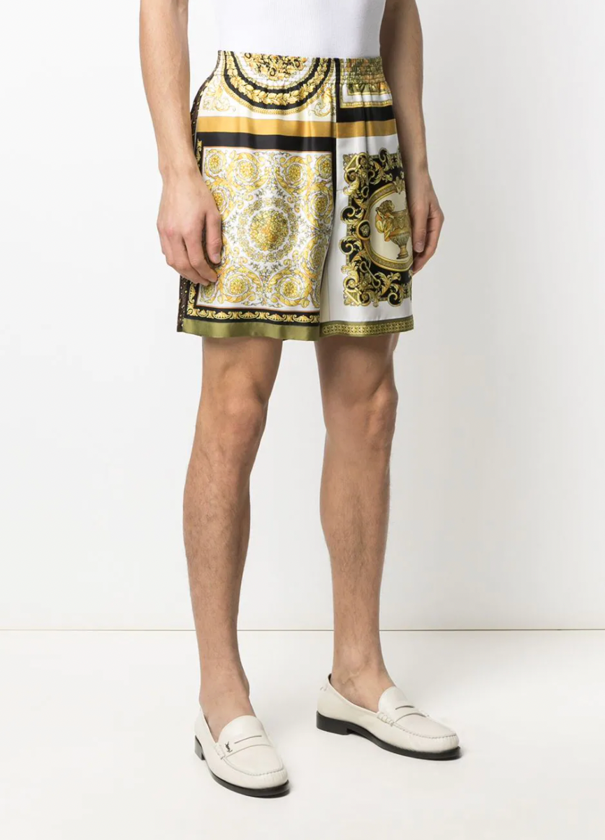 Versace Multicolor Barocco Mosaic Animalier Shorts