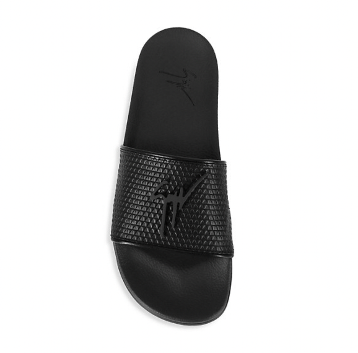 Giuseppe Zanotti Black Newburel Leather Slides