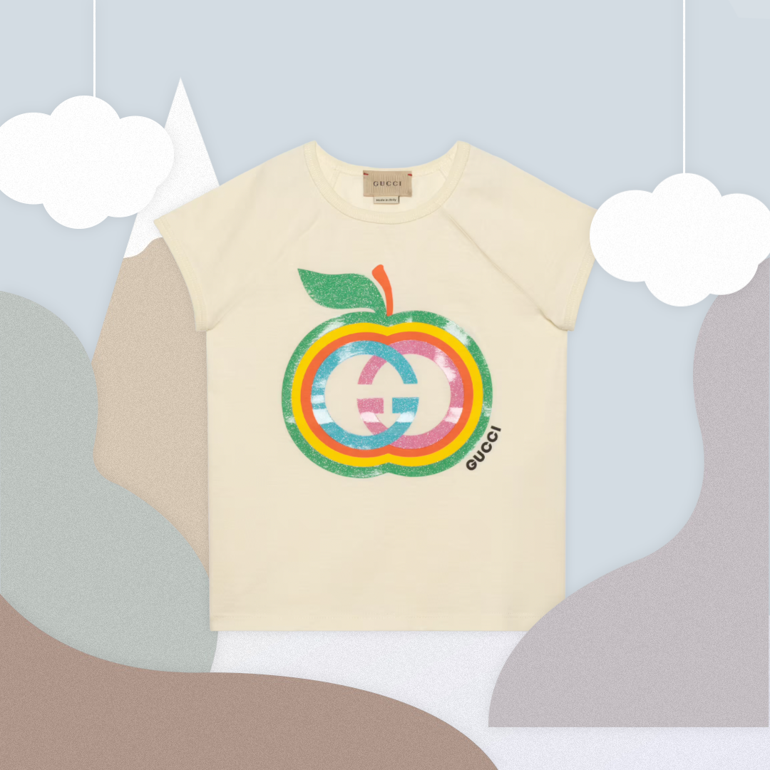 Gucci Kids Interlocking G Apple Print T-Shirt