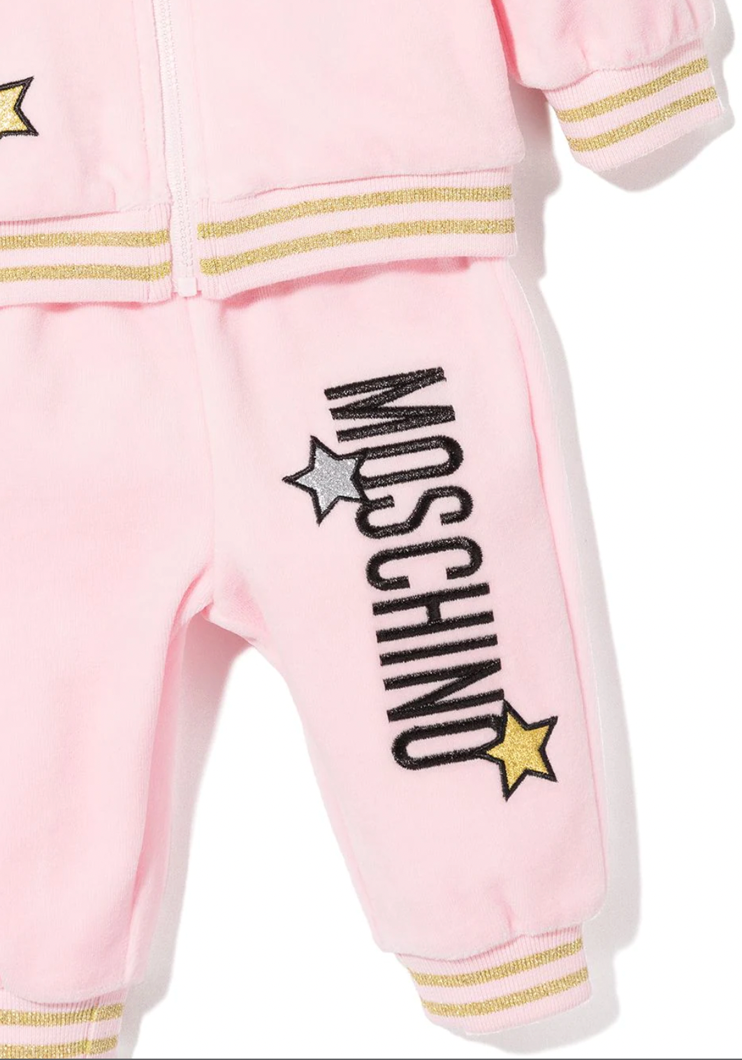 Moschino Kids Pink Glitter Teddy Tracksuit Set