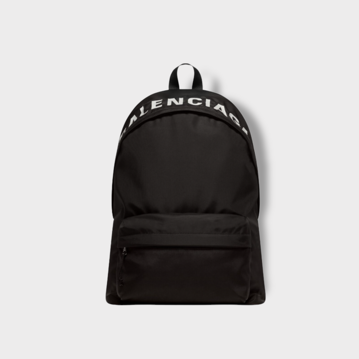 Balenciaga Black Logo Embroidery Backpack