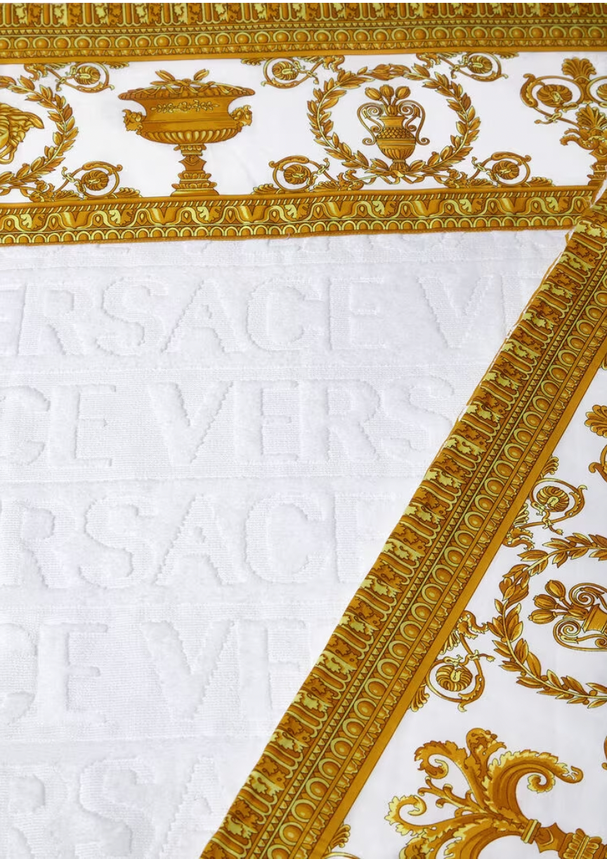 Versace White Baroque Towel