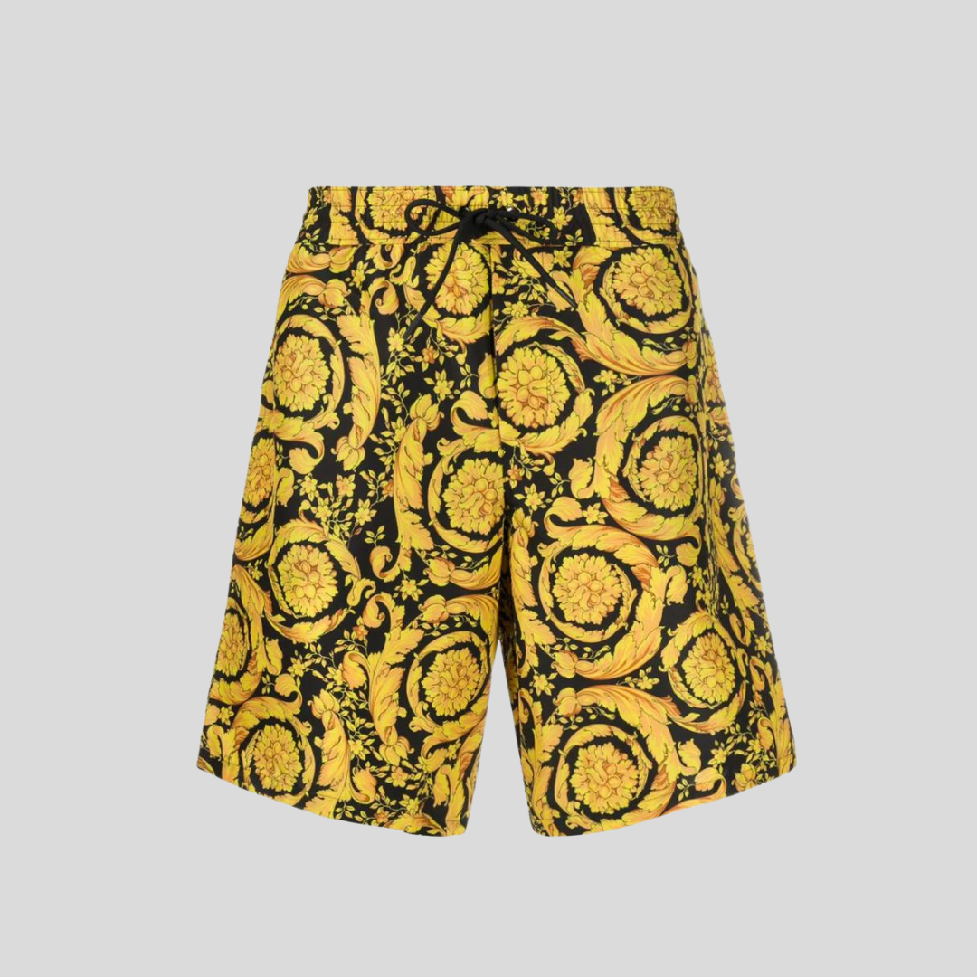 Versace Two-Tone Barocco Print Swim Shorts