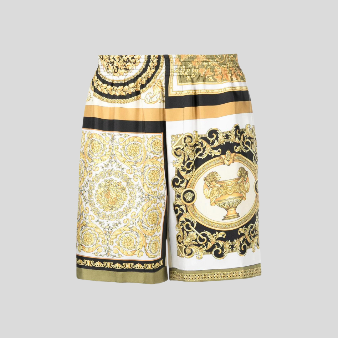 Versace Multicolor Barocco Mosaic Animalier Shorts