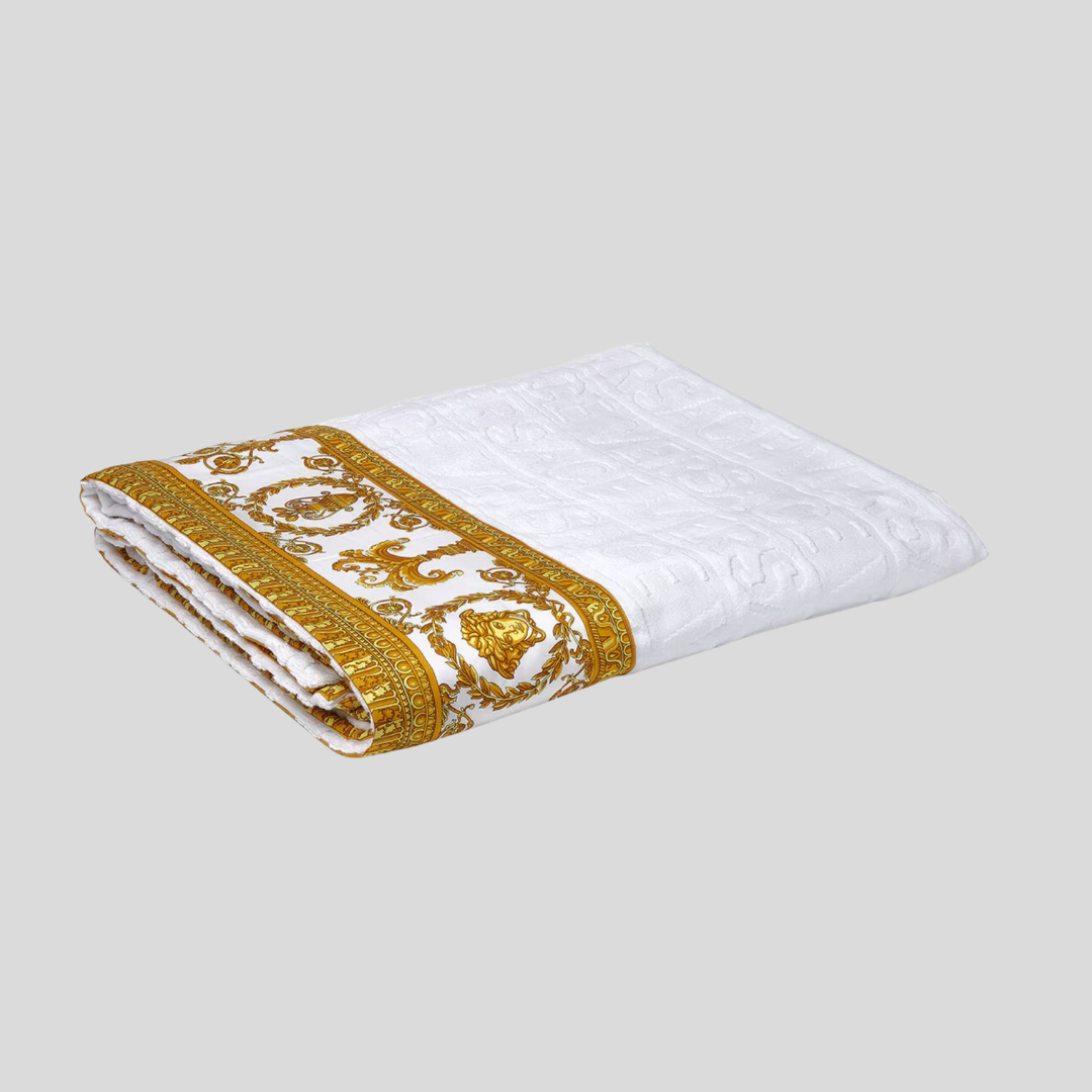 Versace White Baroque Towel