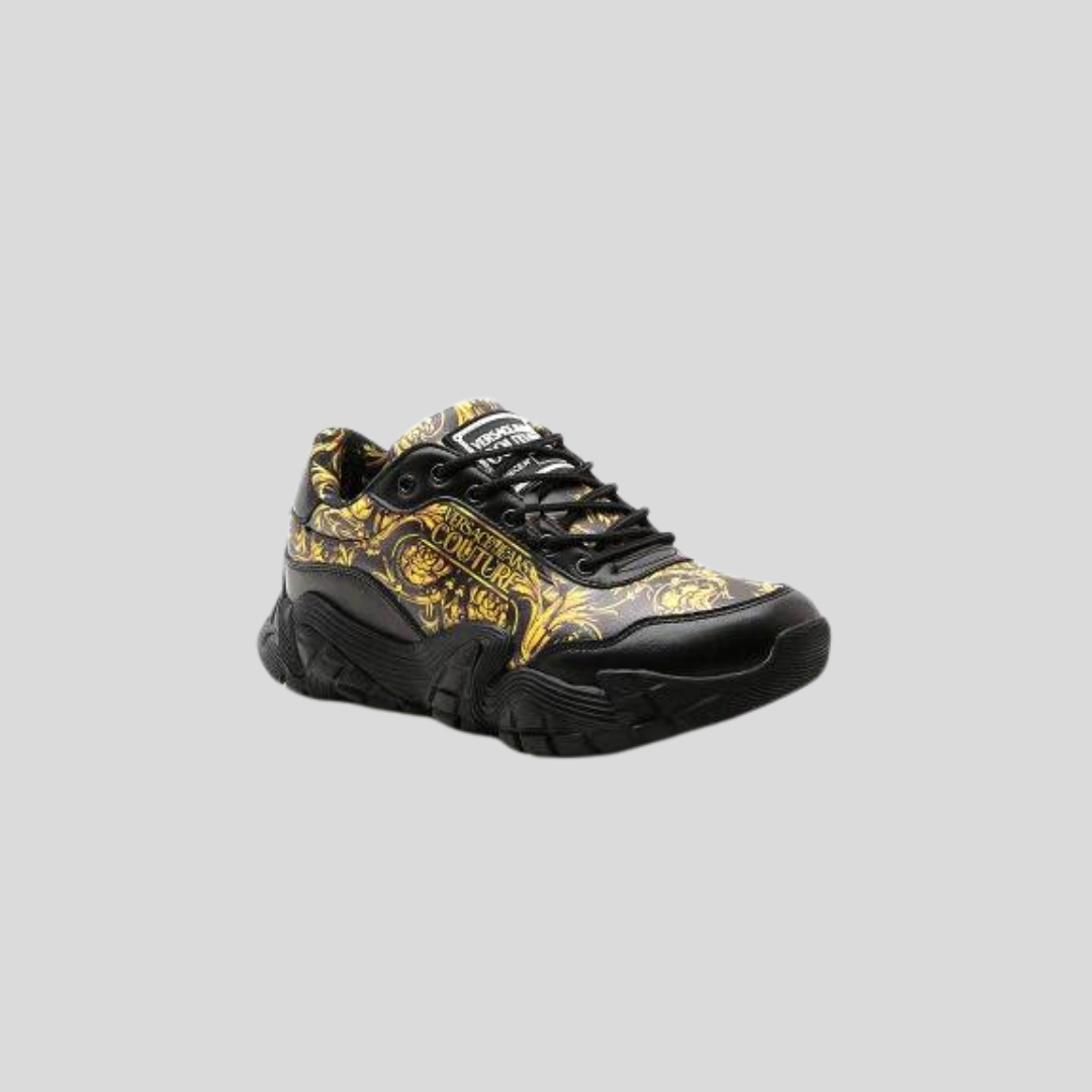 Versace Jeans Couture Black Impulse Leather Sneakers