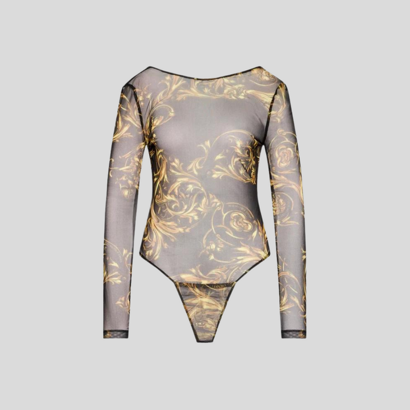 Versace Jeans Couture Tulle Bodysuit Regalia Black