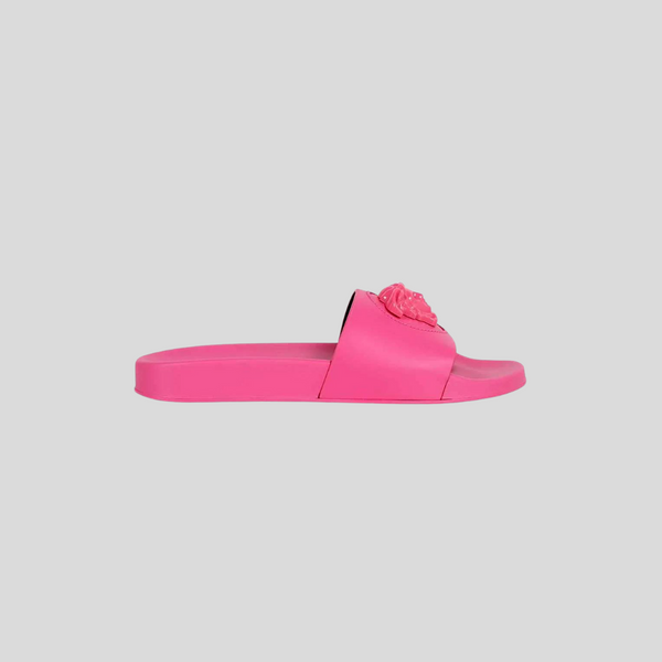 激安VERSACE ピンク メドューサ　スクエアトゥ エナメルミュール 新品 Versace Pink La Medusa Slides – ICETIME LUXE