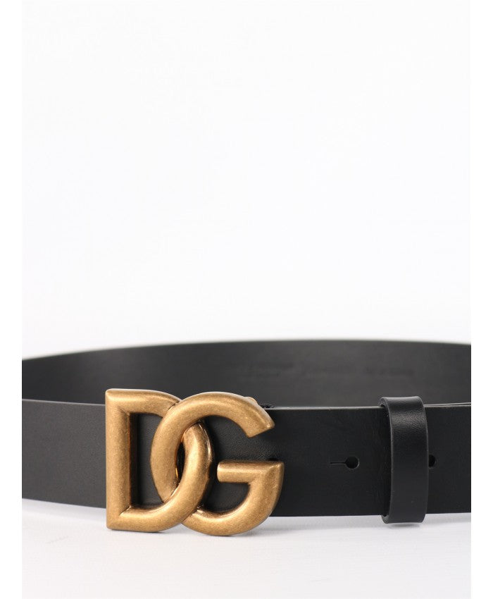 Dolce & Gabbana Black Leather Buckle belt