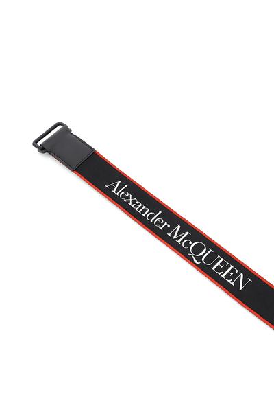 Alexander McQueen Black Jacquard Logo Belt