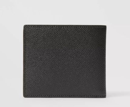 Burberry Black Stripes Calfskin Folding Wallet
