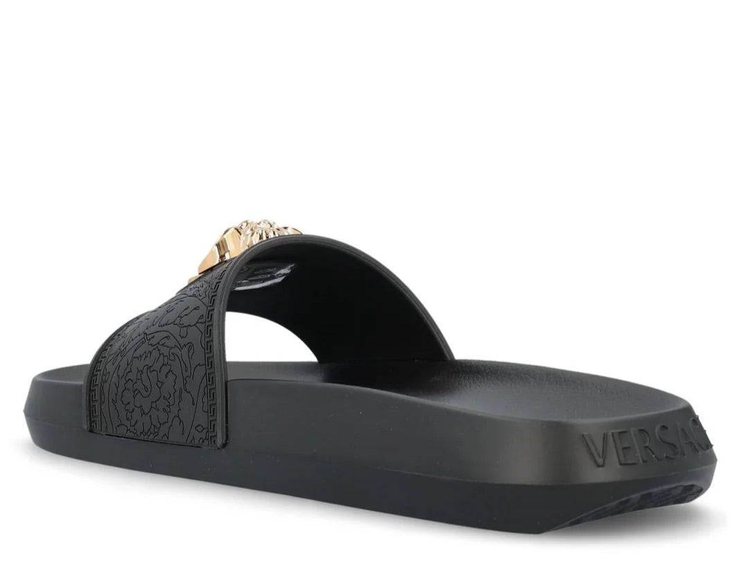 Versace Black Medusa Head Slides