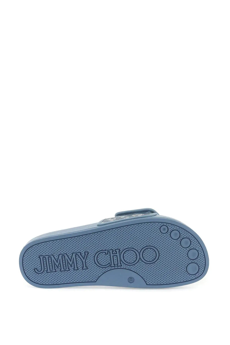 Jimmy Choo Fitz Logo Embossed Slides