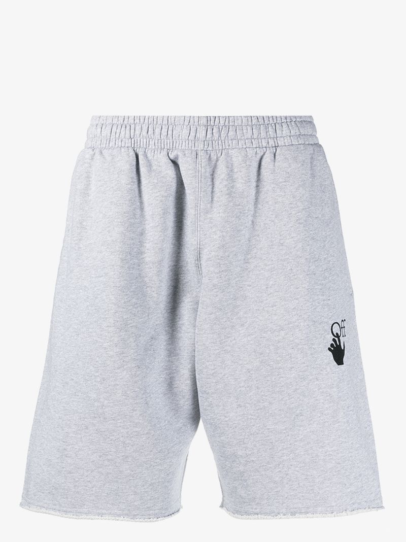 off white marker cotton track shorts