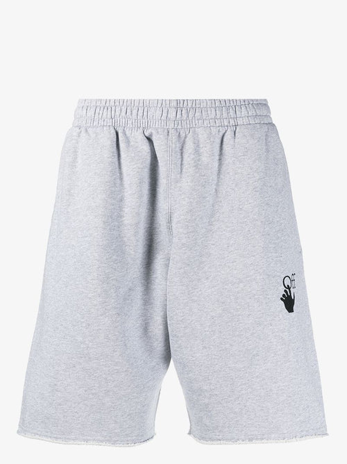 Off White Grey Cotton Shorts